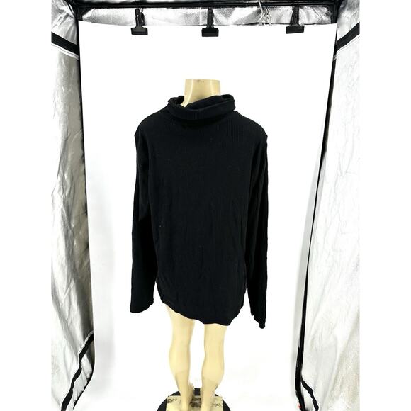 NEW Old Navy Plus Size 3X Women Black Ribbed Plush Tee Long Sleeve 34-14 - Picture 3 of 11